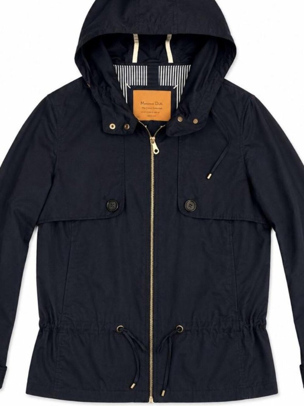 Massimo Dutti Navy Hooded Utility Field Jacket Size M